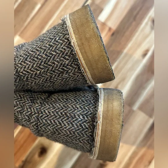 Clark’s Harris Tweed Desert Boots Chukka Wool Herringbon Leather US 12 - Picture 3 of 9